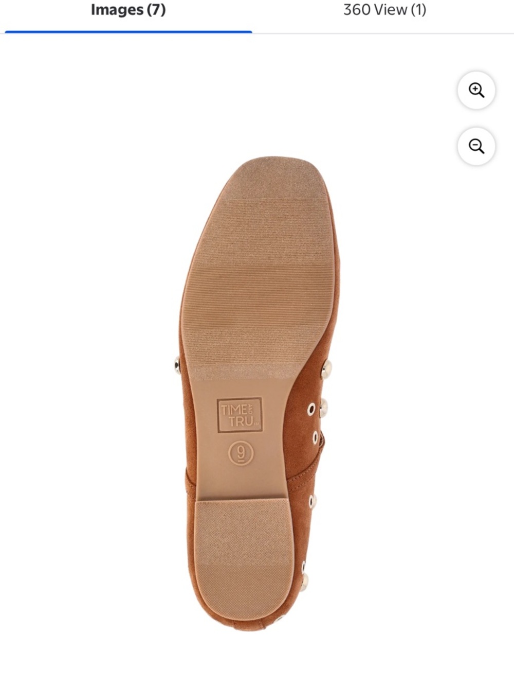 Time and Tru Tan Suede Studded Mary Jane Flats - Picture 2 of 3